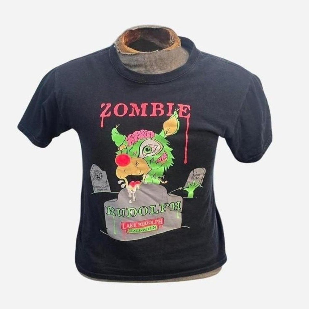 kids halloween zombie rudolph souvenir tee large